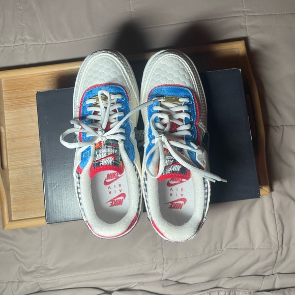 Nike Air Force 1 Shadow Sail Green and University Blue Multicolor - Picture 6 of 15